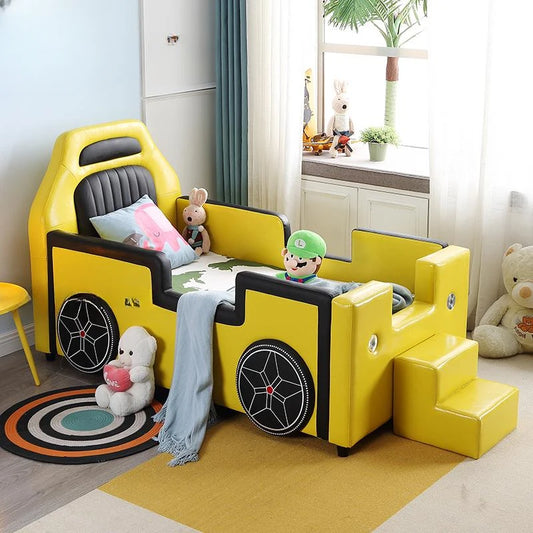 Creative Design Boy's Single Bed with Widened Guardrail: Cartoon Comfort from Kido Bedding®